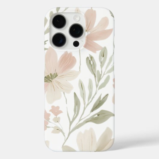Elegante Waterverf Floral Green en Blush Pink Case-Mate iPhone Case (Achterkant)