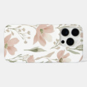 Elegante Waterverf Floral Green en Blush Pink Case-Mate iPhone Case (Achterkant (horizontaal))