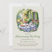 Elegante Waterverf FLoral Housewarming Tea Party Kaart (Voorkant)