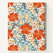 Elegante waterverf floral l Oranje motief Notitieboek (Achterkant)