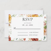 Elegante Waterverf Floral Modern RSVP Kaartje (Achterkant)