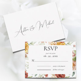 Elegante Waterverf Floral Modern RSVP Kaartje