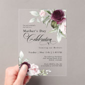 Elegante Waterverf Floral Moederdag Celebration Acryl Uitnodigingen (Insitu (Draagbaar))