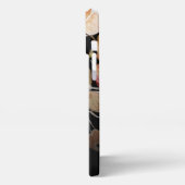 Elegante Waterverf Floral Monogram Zwart iPhone Hoesje (Linkerkant)