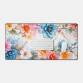 Elegante Waterverf Floral Patten ontwerp Bureaumat (Keyboard & Muis)