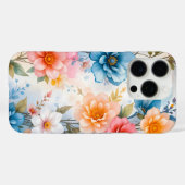 Elegante Waterverf Floral Patten ontwerp Case-Mate iPhone Case (Achterkant (horizontaal))