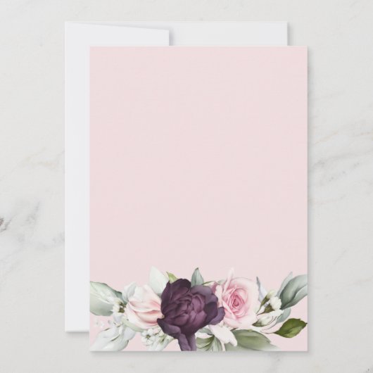 Elegante Waterverf Floral Roze 60ste verjaardag Kaart (Achterkant)