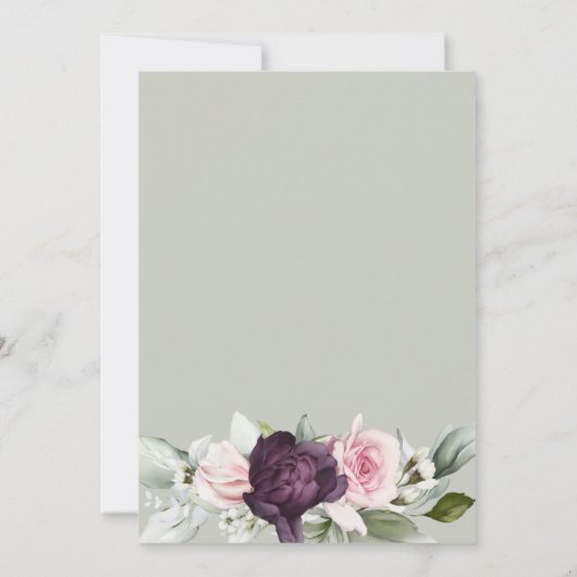 Elegante Waterverf Floral Sage 75e verjaardag Kaart (Achterkant)