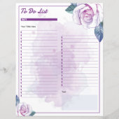 Elegante Waterverf Floral to-do lijst Sjabloon (Voorkant)