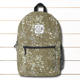 Elegante Waterverf Floral Toevoegen Logo Corporate Bedrukte Rugzak