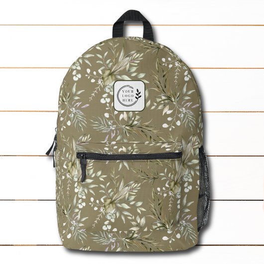 Elegante Waterverf Floral Toevoegen Logo Corporate Bedrukte Rugzak