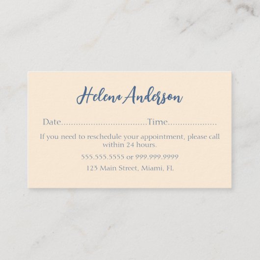 Elegante Waterverf Floral Vrouwelijke Afspraak Visitekaartje (Achterkant)