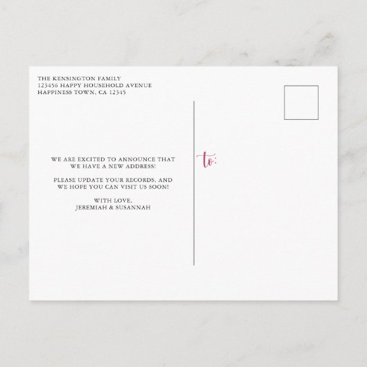 Elegante Waterverf Floral We hebben verplaatst nie Aankondigingskaart (Achterkant)