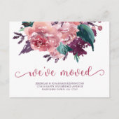 Elegante Waterverf Floral We hebben verplaatst nie Aankondigingskaart (Voorkant)