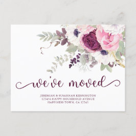 Elegante Waterverf Floral We hebben verplaatst nie Aankondigingskaart