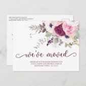 Elegante Waterverf Floral We hebben verplaatst nie Aankondigingskaart (Voorkant / Achterkant)