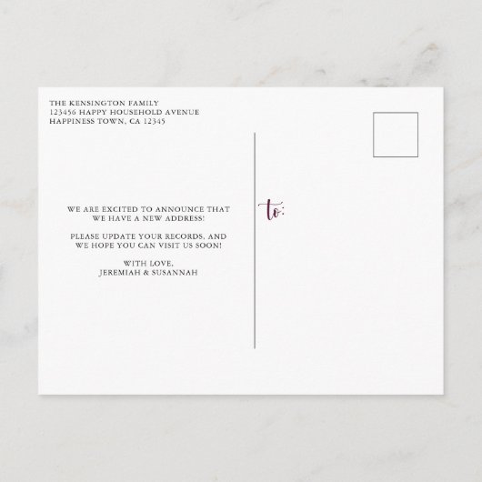 Elegante Waterverf Floral We hebben verplaatst nie Aankondigingskaart (Achterkant)