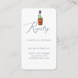 Elegante Waterverf Floral Wedding Registry Informatiekaartje