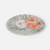 Elegante Waterverf Florale Pioenrozen  Papieren Bordje (Gekanteld)