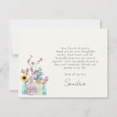 Elegante Waterverf Florals Verjaardag Dank u Bedankkaart (Achterkant)