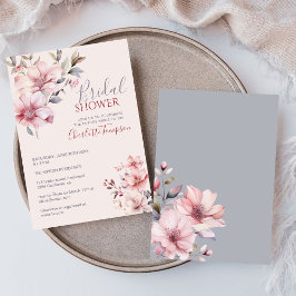 Elegante Waterverf Flower Soft Pink Vrijgezellenfe Kaart
