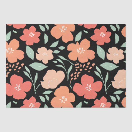 Elegante Waterverf Flowers - Delicate bloemencadea Tissuepapier (Voorkant)