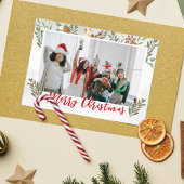 Elegante Waterverf Foliage Corporate Christmas Feestdagenkaart