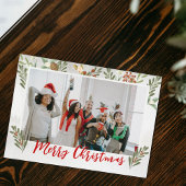 Elegante Waterverf Foliage Corporate Christmas Feestdagenkaart