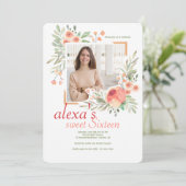 Elegante Waterverf Foto Lijst Uitnodiging (Staand voorkant)