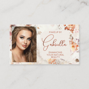 Elegante Waterverf Foto Make-up Visitekaartje