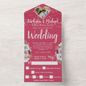 Elegante Waterverf foto romantisch All In One Uitnodiging (Binnen)