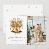 Elegante Waterverf Foto Vrolijk Kerstfeest Kaart (Voorkant / Achterkant)