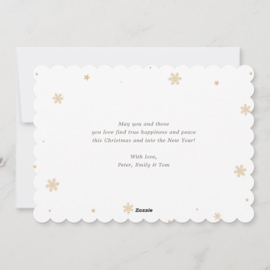 Elegante Waterverf Foto Vrolijk Kerstfeest Kaart (Achterkant)