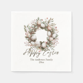 Elegante Waterverf Garland Eggs Pasen Servet