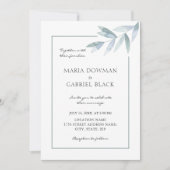 Elegante waterverf gebladerte Botanische luchtige Kaart (Voorkant)