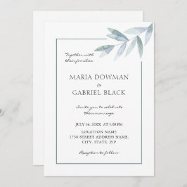 Elegante waterverf gebladerte Botanische luchtige  Kaart