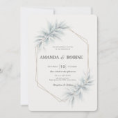 Elegante Waterverf gebladerte bruiloft uitnodiging (Voorkant)