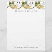 Elegante Waterverf gebladerte groen Briefhoofd (Voorkant)