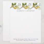 Elegante Waterverf gebladerte groen Briefhoofd (Voorkant / Achterkant)