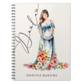 Elegante Waterverf Geboorte & Postpartum Doula Notitieboek (Voorkant)
