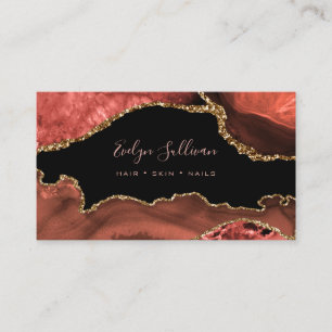 Elegante waterverf gebrande sienna bruine agaat visitekaartje