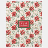 Elegante waterverf gedempte tonen vrolijk kerstfee fleece deken (Voorkant)