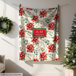 Elegante waterverf gedempte tonen vrolijk kerstfee fleece deken