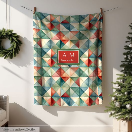 Elegante waterverf gedempte tonen vrolijk kerstfee fleece deken