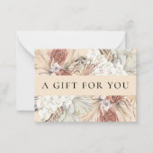 Elegante Waterverf gedroogde Boho Cadeaubon Notitiekaartje (Voorkant)