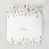 Elegante Waterverf Gedroogde Foliage Bruiloft Plaatskaartje (Buitenkant ongevouwen)