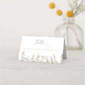 Elegante Waterverf Gedroogde Foliage Bruiloft Plaatskaartje (Voorkant)