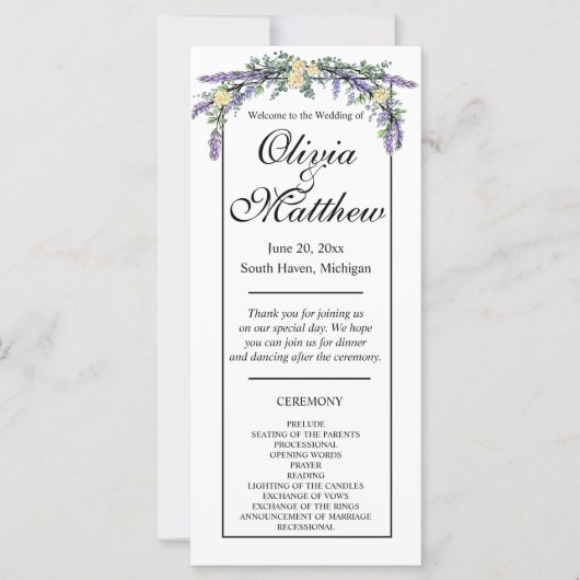 Elegante waterverf geel rozen lavendel groen (Voorkant)