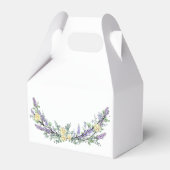 Elegante waterverf geel rozen lavendel groen bedankdoosjes (Achterkant)