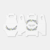 Elegante waterverf geel rozen lavendel groen bedankdoosjes (Uitgevouwen)